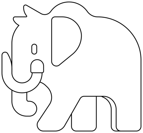 Mamoth Emoji Coloring Page